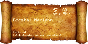 Bocskai Mariann névjegykártya